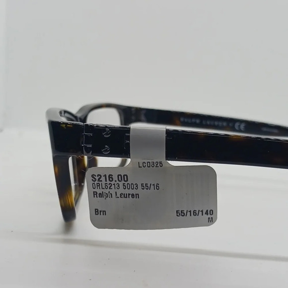 NWT UNISEX RALPH LAUREN EYEGLASS FRAMES 6213 DARK BROWN TORTOISE - Picture 5 of 5